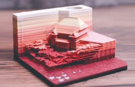 武汉三工立体便签纸激光镂空机 | 在纸工艺品行业的应用