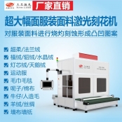 短毛绒面料激光烧花机 激光加工凹凸立体花型图案